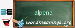 WordMeaning blackboard for alpena